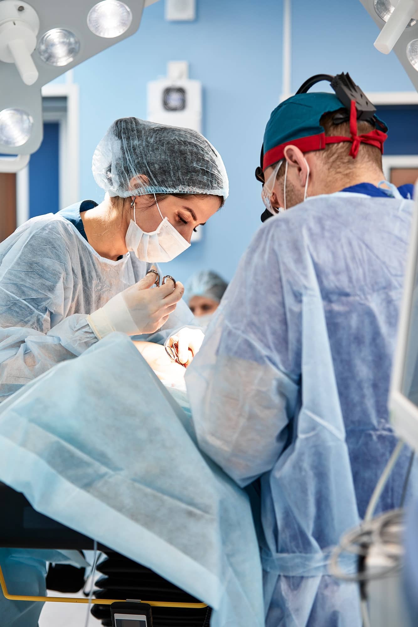 Surgeon at work in the operating room modern equipment in the operating room, medical products for